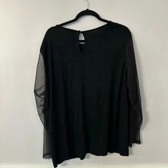 Carmen Marc Valvo Women's Black Lace/Sheer Arms and Chest Details Size 2X GUC - Picture 7 of 7